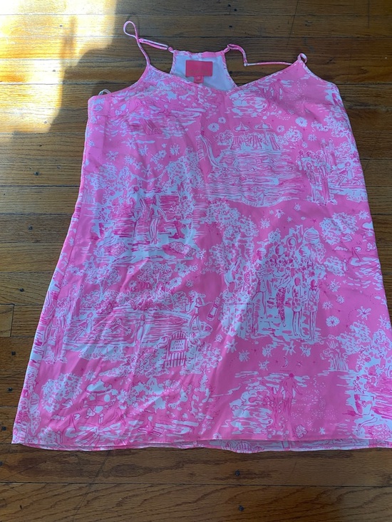 Lilly Pulitzer Dresses & Skirts - Lilly Pulitzer women’s Pink and White Toile Slip Dress size XL